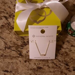 Kendra Scott Gold Necklace with Genuine Stone
